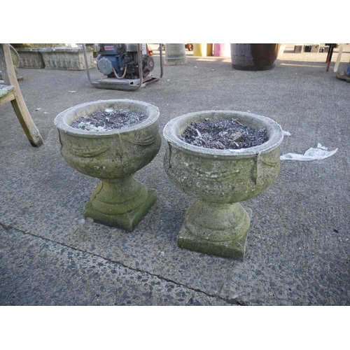 34 - PAIR OF CONCRETE PLANTERS