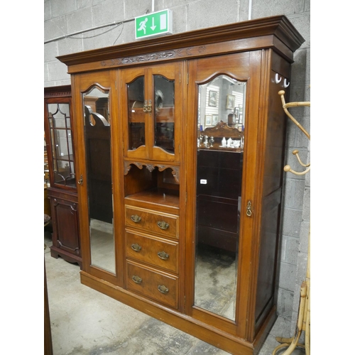 350 - EDWARDIAN CARVED PRINCESS WARDROBE