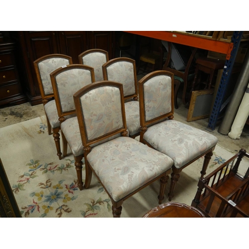 363 - 6 OAK UPHOLSTERED DINING CHAIRS