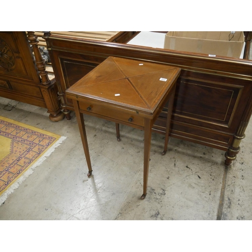 368 - EDWARDIAN INLAID ENVELOPE TABLE