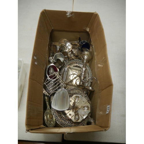 371 - BOX OF SILVER PLATE