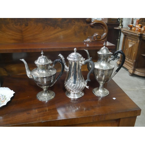 380 - 3 SILVER PLATED COFFEE POTS