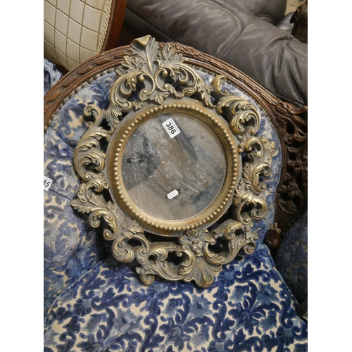 386 - GILT MIRROR & FRAMED PRINT