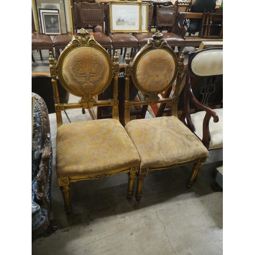 389 - PAIR OF GILDED SIDE CHAIRS