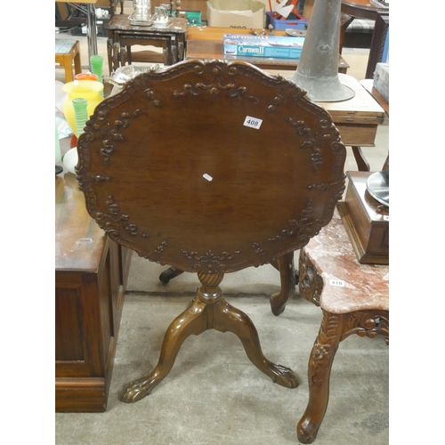 408 - GEORGIAN SNAP TOP TABLE - HAS HAD SOME RESTORATION