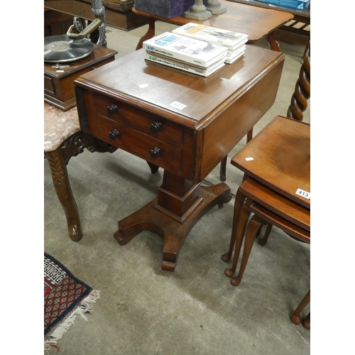 411 - WILLIAM IV 2 DRAWER DROP LEAF TABLE