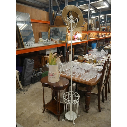 473 - OCCASIONAL TABLE & COAT STAND ETC