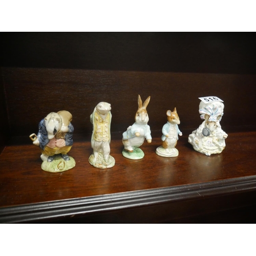 516 - 5 BESWICK BUNNYKINS FIGURES