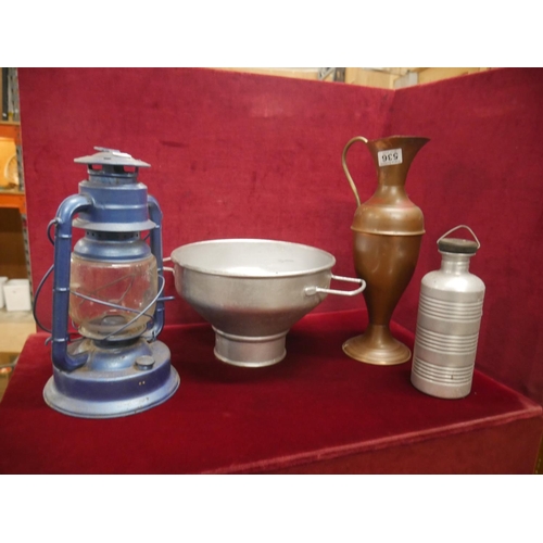 536 - OLD COLINDAR, OIL LAMP ETC