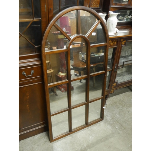 561 - MAHOGANY ARCH TOPPED MIRROR