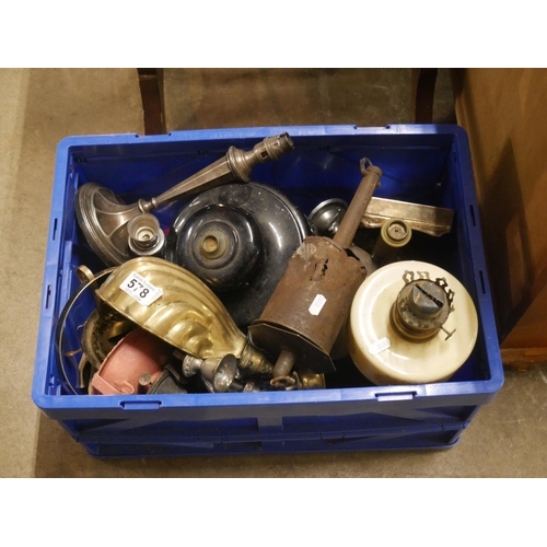 578 - BOX OF LAMP PARTS