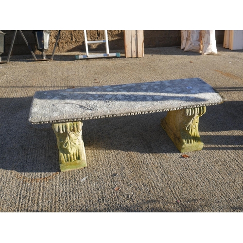 64 - CONCRETE GARDEN BENCH