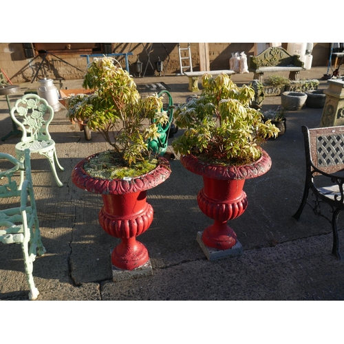 68 - 2 VICTORIAN CAST IRON PLANTERS