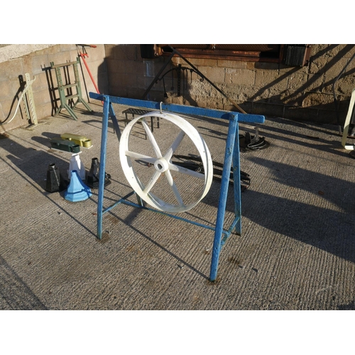 74 - CART WHEEL IN DISPLAY FRAME