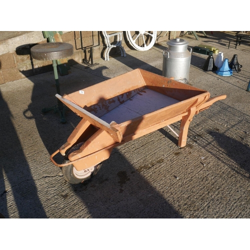 75 - OLD WOODEN WHEELBARROW