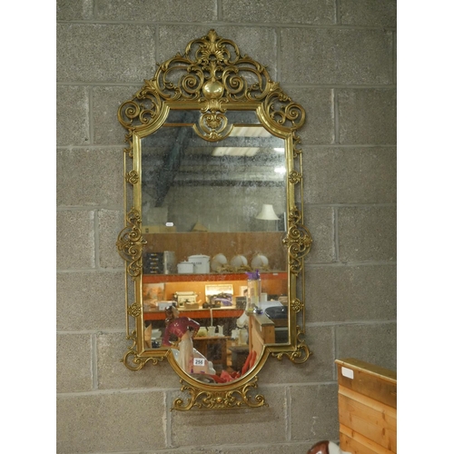 256 - BRASS FRAMED MIRROR