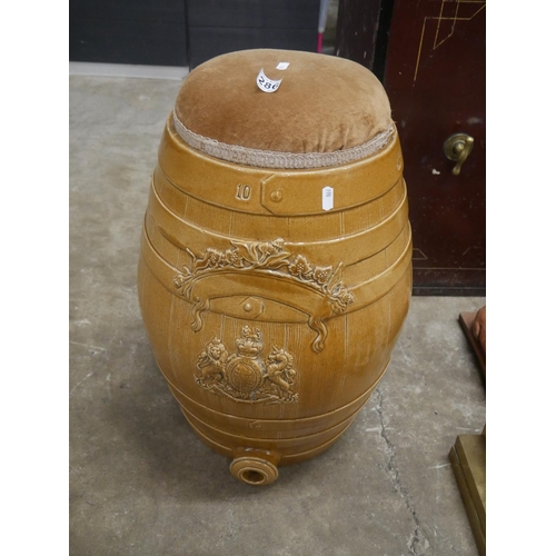 286 - CERAMIC WHISKEY BARREL