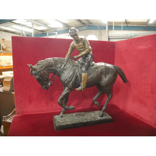 305 - BRONZED HORSE & JOCKEY ORNAMENT