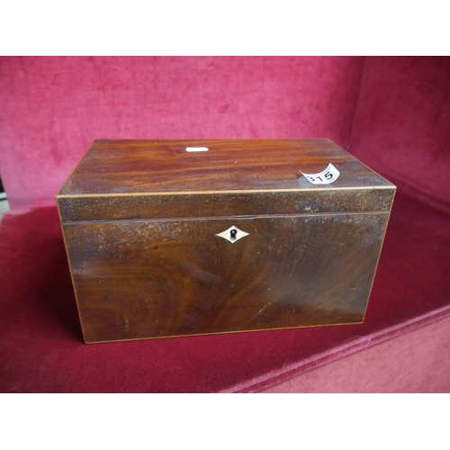 315 - VICTORIAN MAHOGANY TEA CADDY