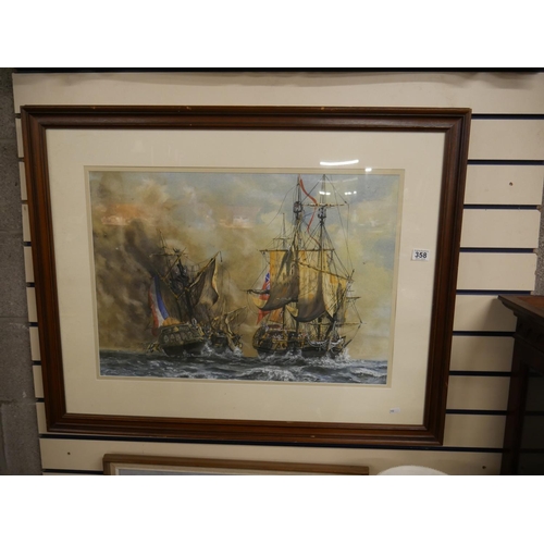 358 - 19TH C. WATERCOLOUR SIGNED & DATED BELOW THE MOUNT