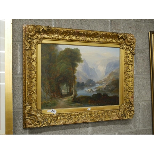 367 - EARLY 19TH C. OIL IN GILT FRAME