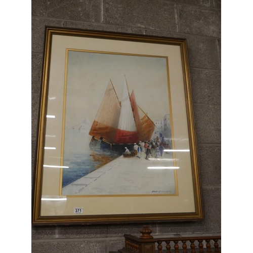 371 - LARGE WATERCOLOUR BY HANS HANSEN R.S.W.