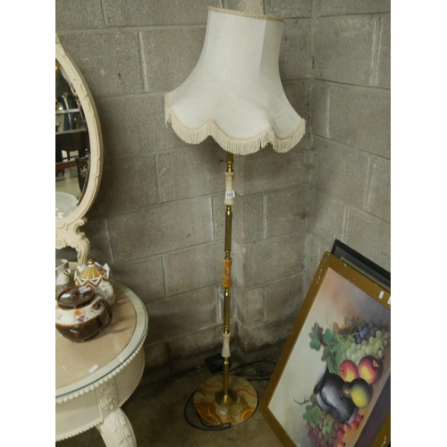 385 - ONYX & GILT STANDARD LAMP