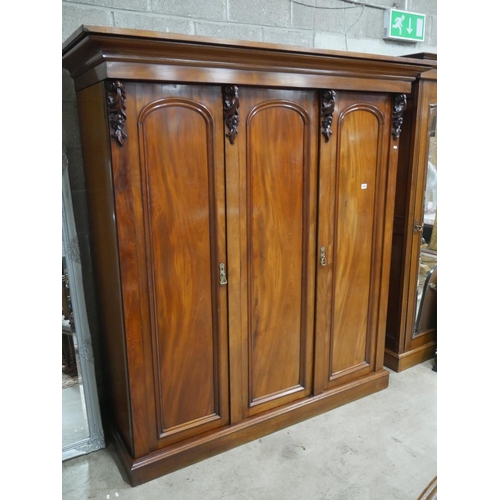 388 - VICTORIAN 3 DOOR WARDROBE