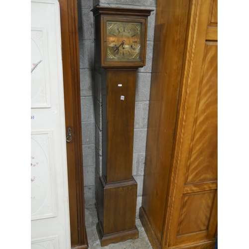 393 - BRASS DIAL GRANDMOTHER CLOCK