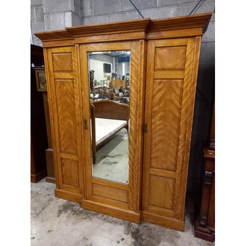 395 - VICTORIAN SATIN WOOD WARDROBE