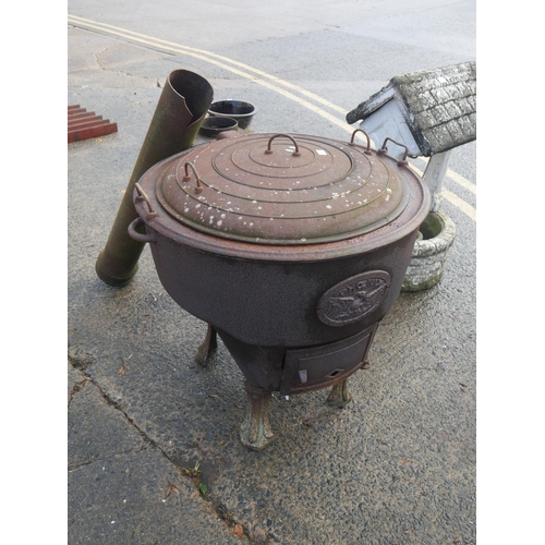 47 - LARGE POT BOILER WITH STAND & LID