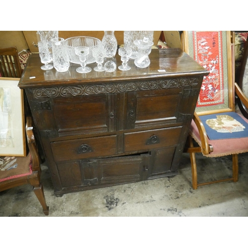 506 - GEORGIAN OAK SIDE CUPBOARD