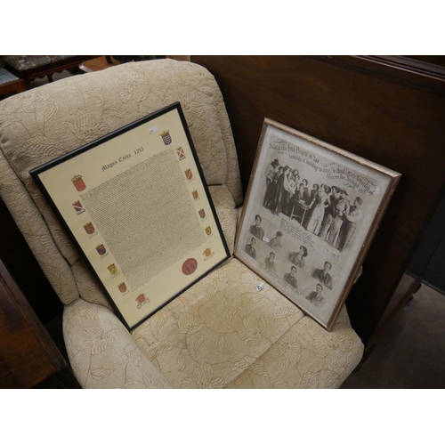 552 - OLD IRISH PLAYERS PRINT & FRAMED MAGNA CARTA