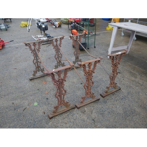 58 - 3 CAST IRON TABLE BASES