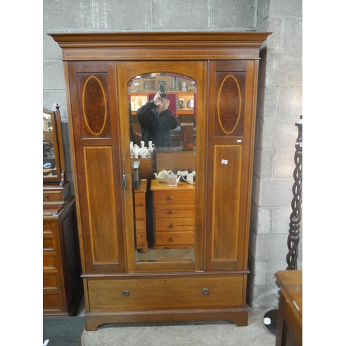 659 - EDWARDIAN INLAID WARDROBE