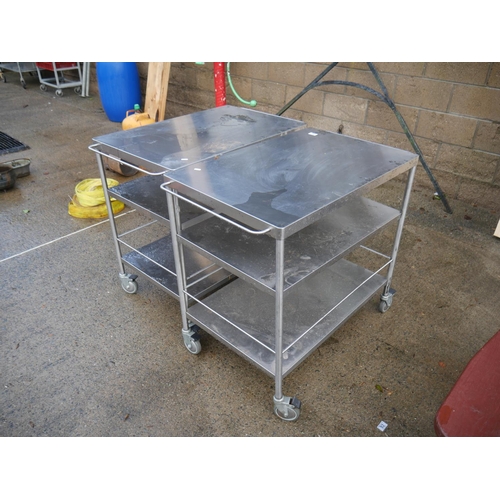 66 - 2 STAINLESS STEEL TROLLEYS