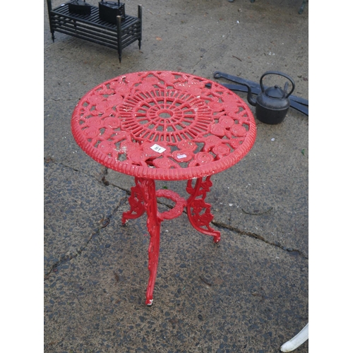 81 - CAST METAL GARDEN TABLE