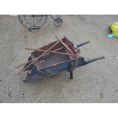 94 - WHEELBARROW PLANTER & AUGER BITS