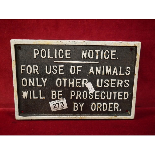 273 - METAL SIGN