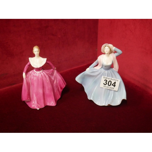 304 - 2 COALPORT FIGURINES