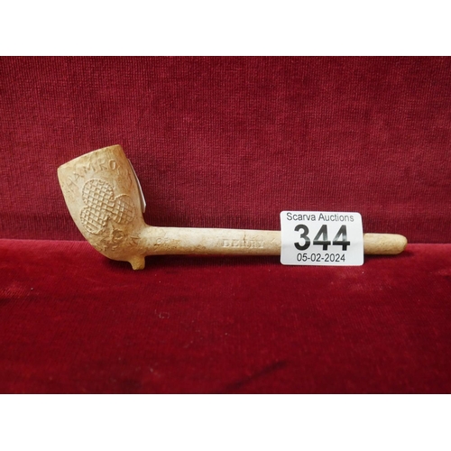 344 - CLAY PIPE - STAMPED DERRY