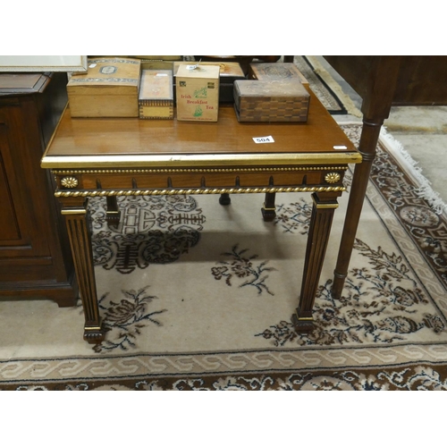 504 - MAHOGANY & PARTCIAL GILDED COFFEE TABLE