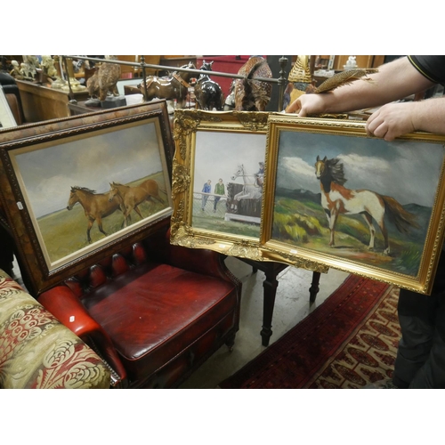 541 - 3 EQUESTRIAN PAINTINGS