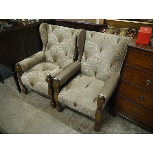 582 - PAIR OF WING BACK CHAIRS