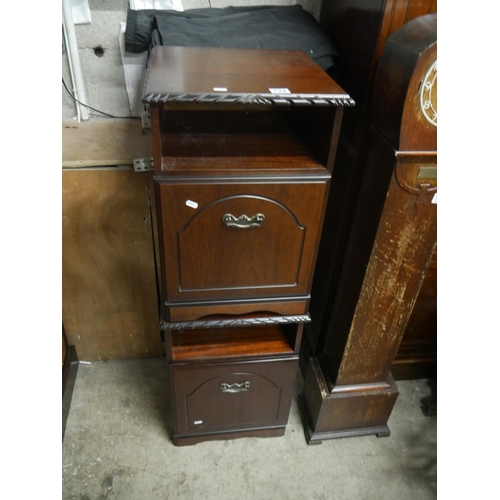 734 - PAIR OF MAHOGANY LOCKERS