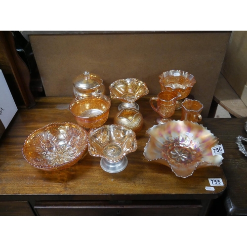 756 - LOT OF CARNIVAL GLASS