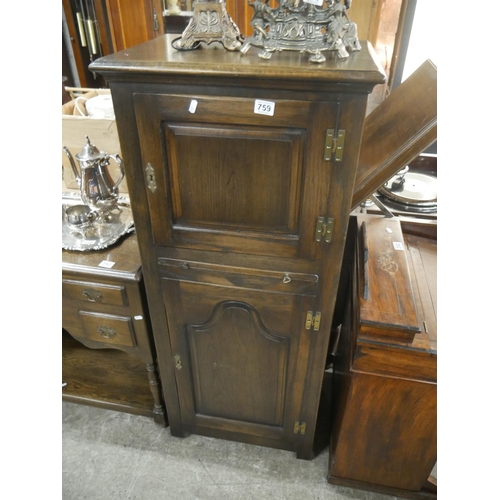 759 - OAK 2 DOOR CUPBOARD