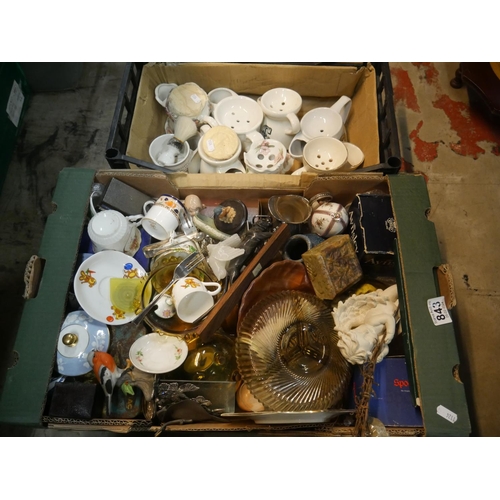 843 - BOX OF SHAVING MUGS & COLLECTABLES