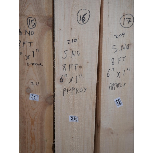 210 - 5 8FT WHITE WOOD PLANKS