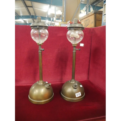 279 - 2 TALL TILLEY LAMPS